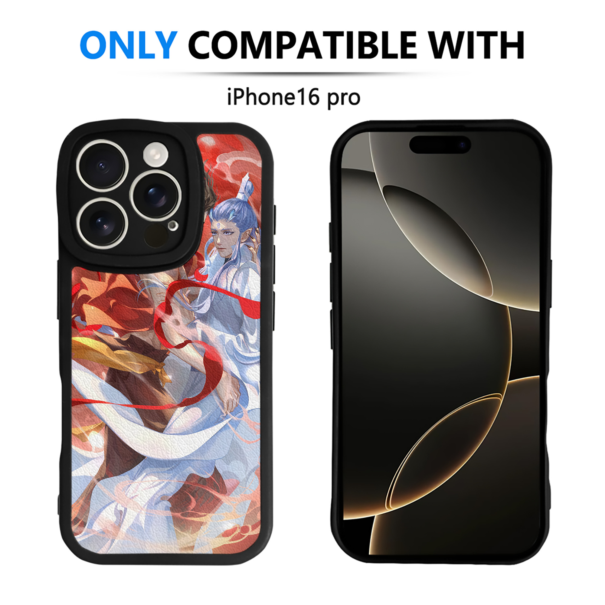 （画像用） Ne Zha 2 ナタ 魔童の大暴れ 【iPhone 16シリーズ対応】シリコンスマホケース（レザー調） 材質：シリコン